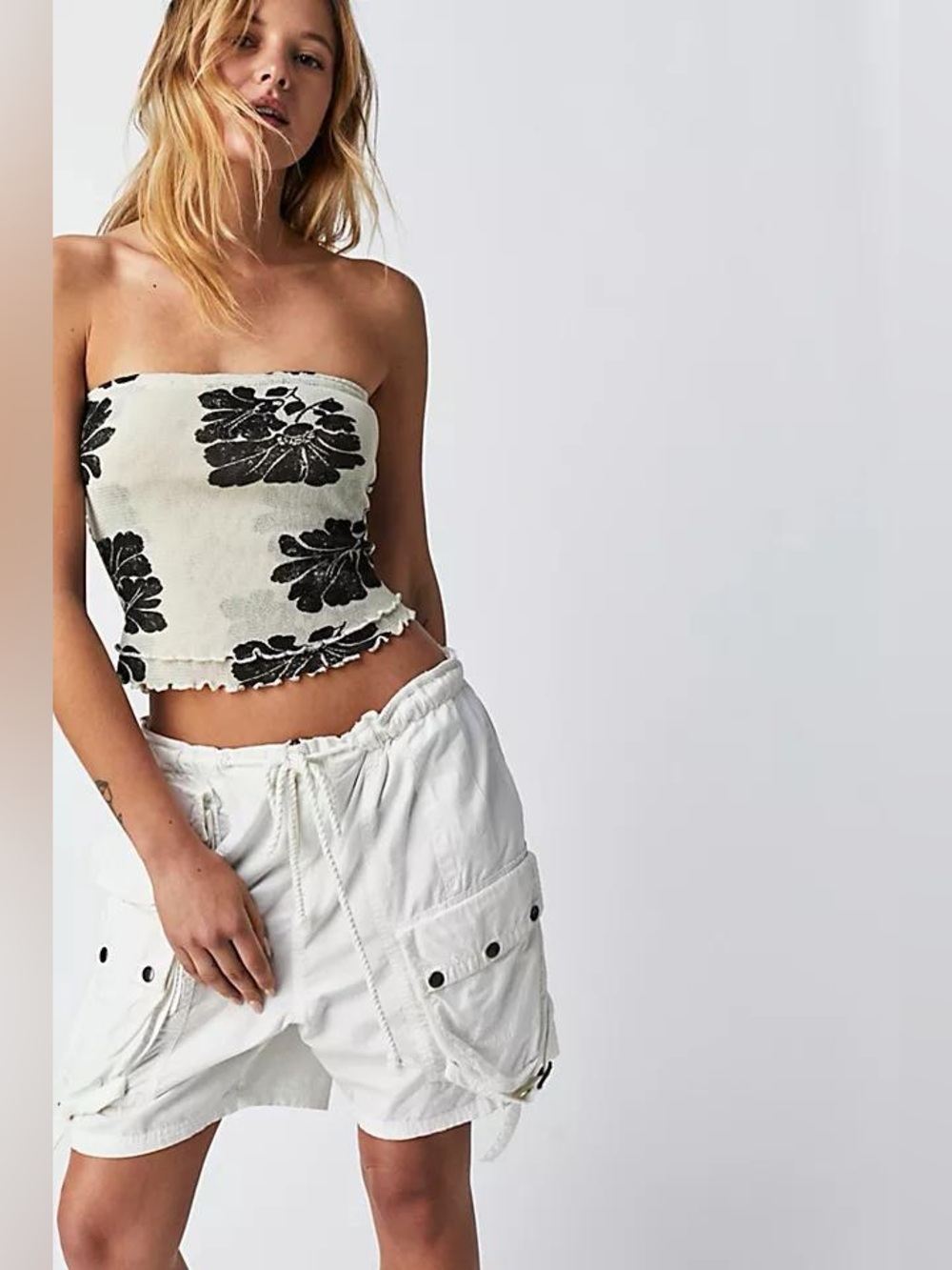 FREE PEOPLE POPPY TUBE TOP in Ying Yang Combo Size Large Retail $68